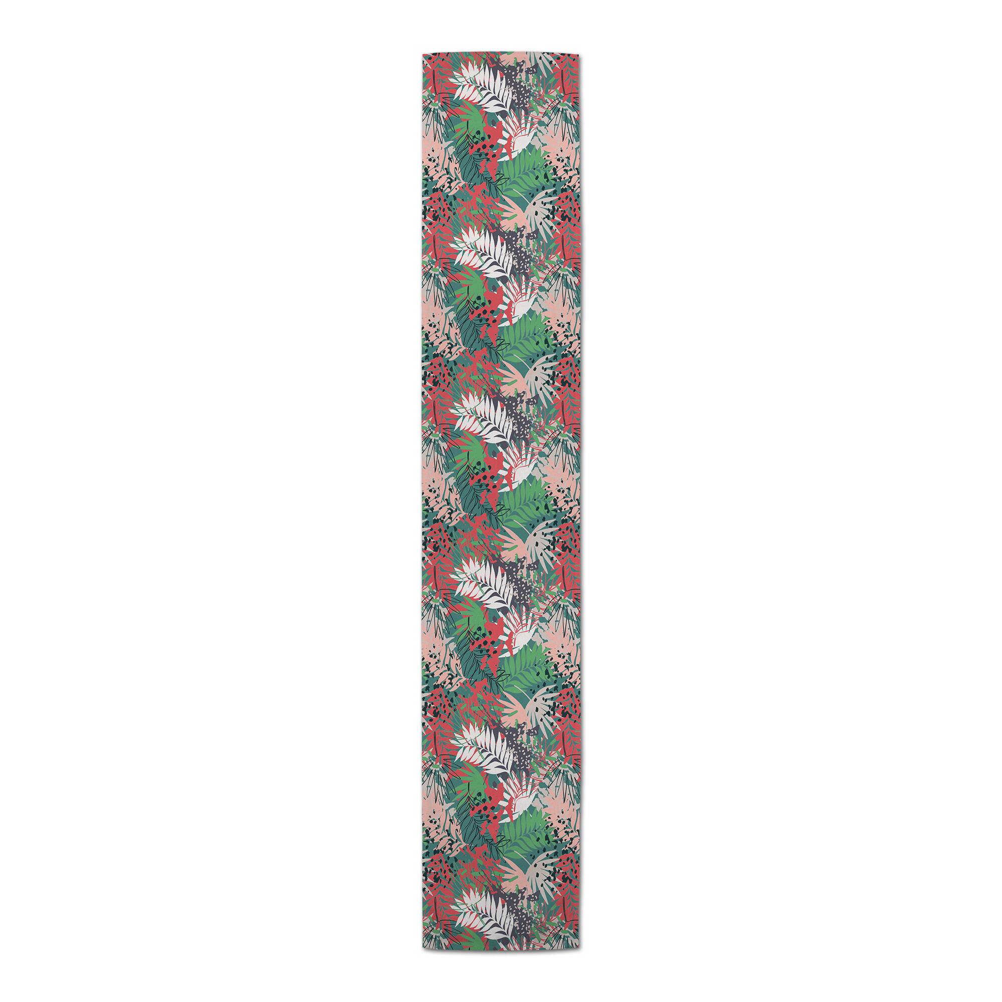 90'' Jungle Pattern Cotton Twill Table Runner